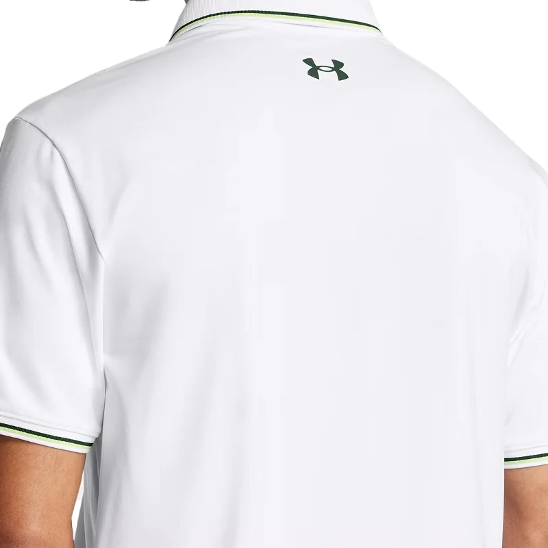 UNDER ARMOUR Playoff 3.0 Rib Men's Polo (White/Green) - Image 4