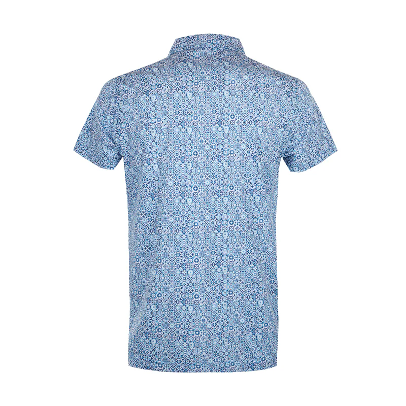 CUTTER & BUCK Men's Mercerized Polo (Blue/Grey) - Image 2