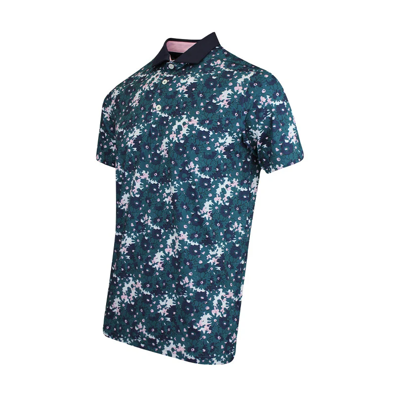 PUMA x Arnold Palmer Floral Men's Polo (Cold Green) - Image 3