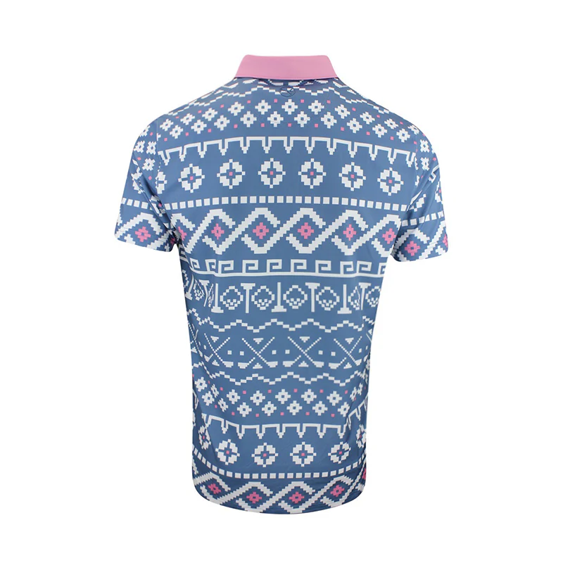 PUMA Fair Isle Print Polo (Blue /White) - Image 2