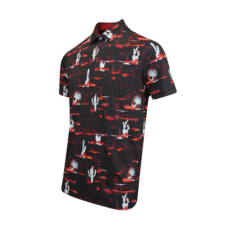 PUMA MATTR Bushland Men's Polo (Black/Red) - Image 3