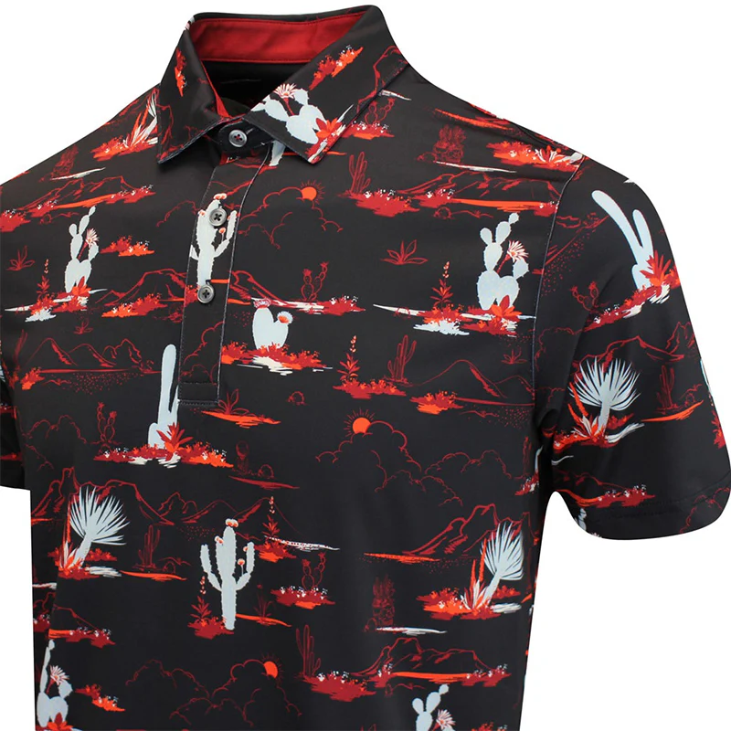 PUMA MATTR Bushland Men's Polo (Black/Red) - Image 4