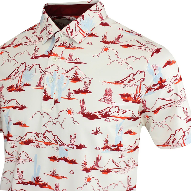 PUMA MATTR Bushland Men's Polo (White/Red) - Image 4