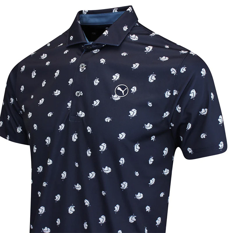 PUMA Pure Love Birdies Men's Polo (Deep Navy/White) - Image 4