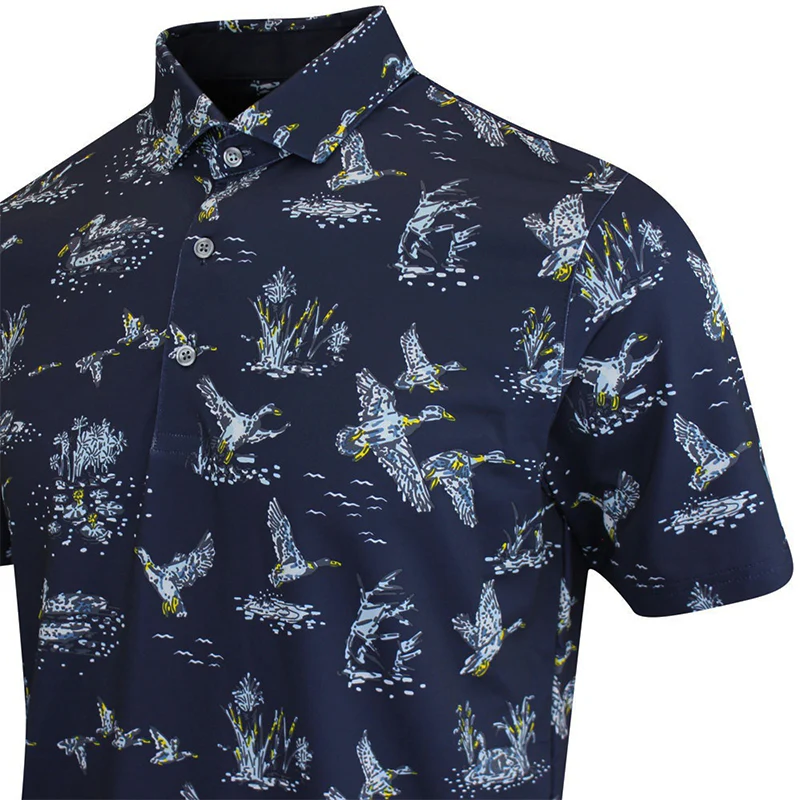 PUMA MATTR Flock Men's Polo (Deep Navy/Yellow) - Image 4