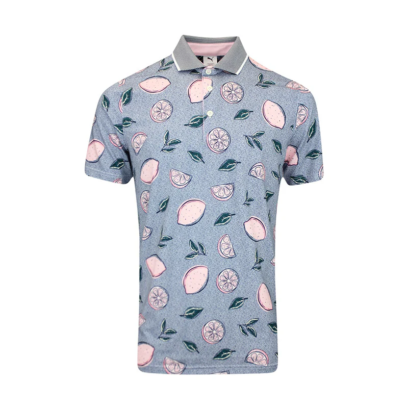 PUMA x Arnold Palmer Pink Lemonade Men's Polo (Deep Navy)