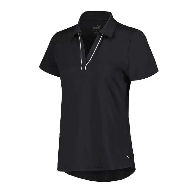 PUMA CLOUDSPUN Piped Golf Women's Polo (Black)