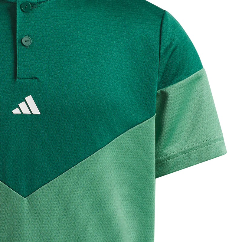 ADIDAS HEAT.RDY Sport Collar Boy's Polo (Green) - Image 3