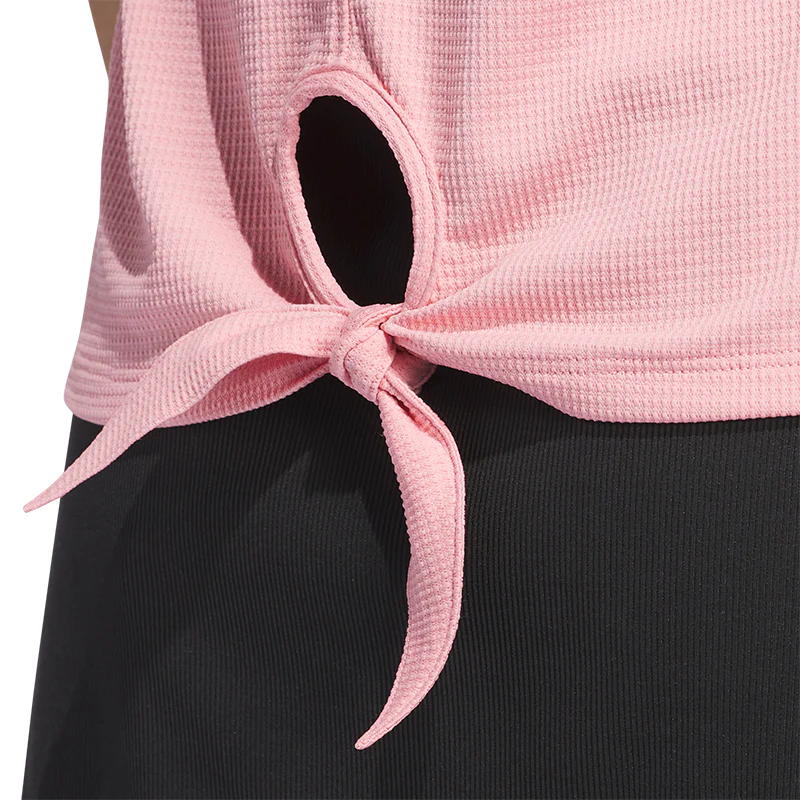 ADIDAS Ultimate365 Tour TWISTKNIT Women?s Sleeveless Polo (Pink) - Image 4