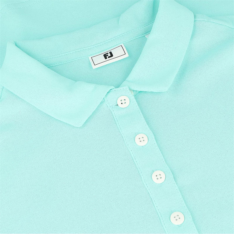 FOOTJOY Ruched Half Sleeve Women?s Shirt (Aqua) - Image 3