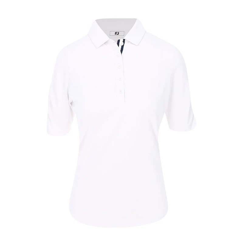 FOOTJOY Ruched Half Sleeve Women?s Shirt (White)