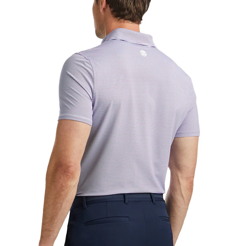 GFORE Feeder Stripe Tech Jersey Button Down Collar Men's Polo (Violet) - Image 2