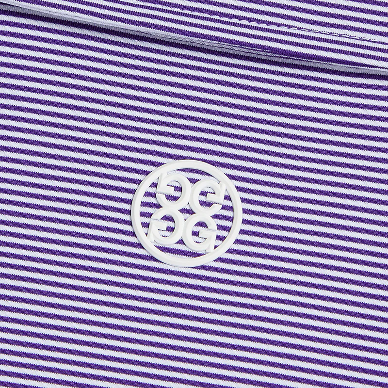 GFORE Feeder Stripe Tech Jersey Button Down Collar Men's Polo (Violet) - Image 4