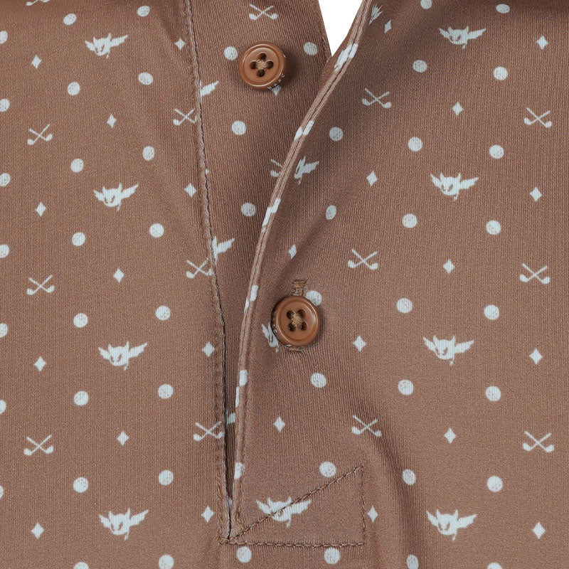 WAAC GG Flying Waacky Dot Men?s Polo (Light Brown) - Image 3