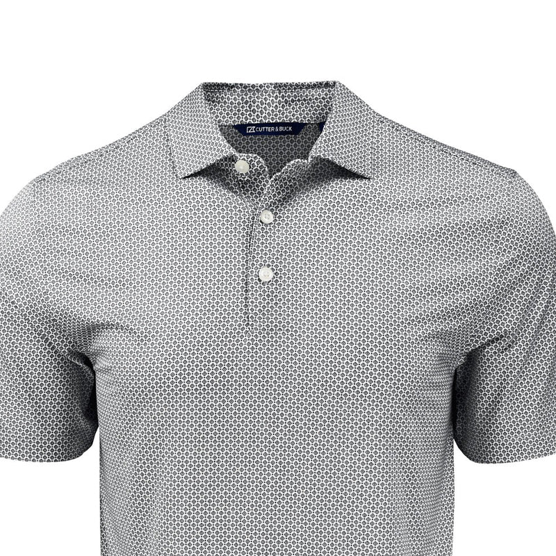 CUTTER & BUCK Pike Eco Diamond Dot Print Recycled Men's Polo (Black) - Image 3