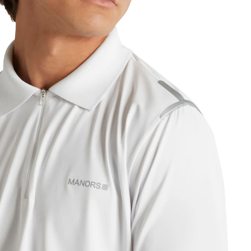 MANORS Frontier Men's Quarter Zip Polo (White) - Image 4