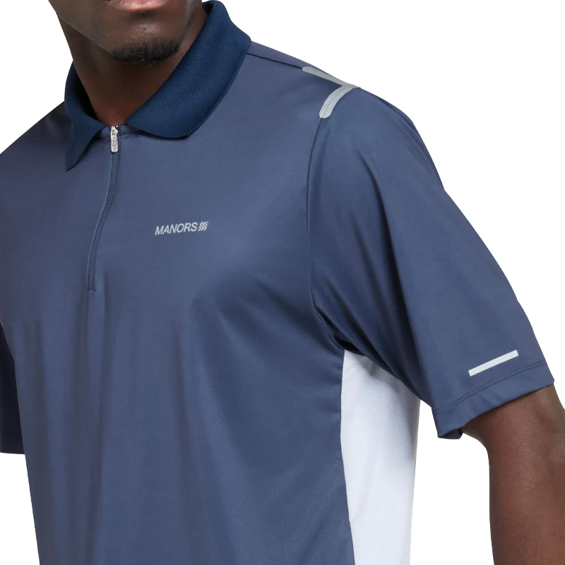 MANORS Frontier Men's Quarter Zip Polo (Navy) - Image 3