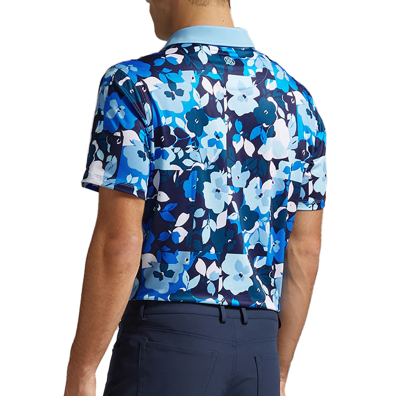 GFORE Patchwork Floral Tech Jersey Men's Polo (Fountain) - Image 2