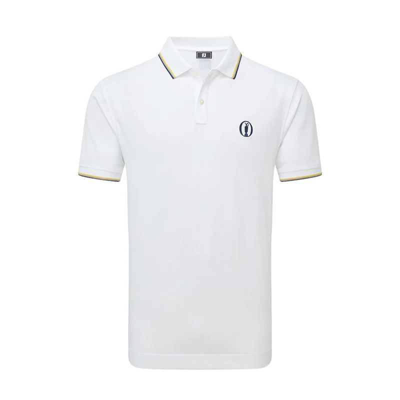 FOOTJOY Solid With Trim Pique Men's Polo (White)