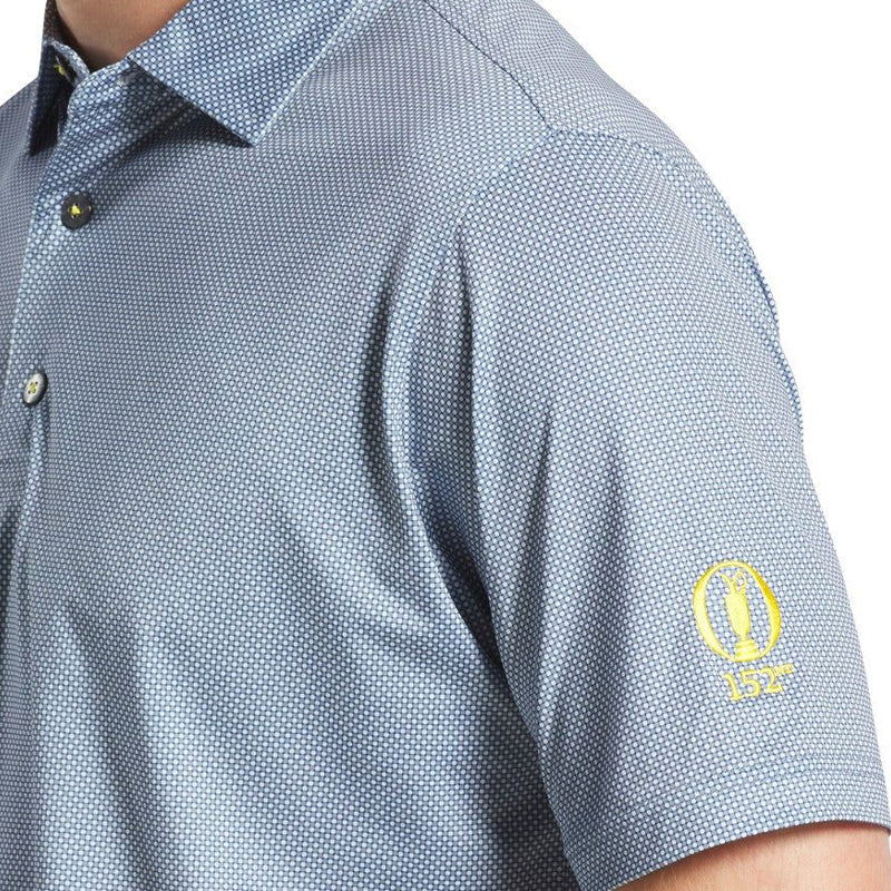 FOOTJOY Octagon Print Lisle Men's Polo (Blue/Silver) - Image 3