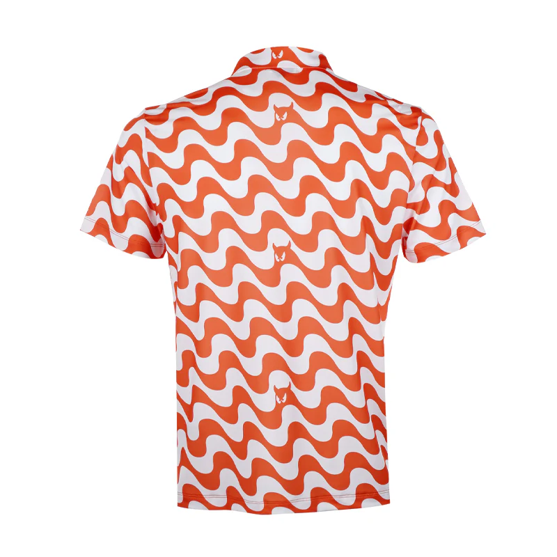 WAAC x Iron Heads Wave Waacky Men's Polo (Orange) - Image 2