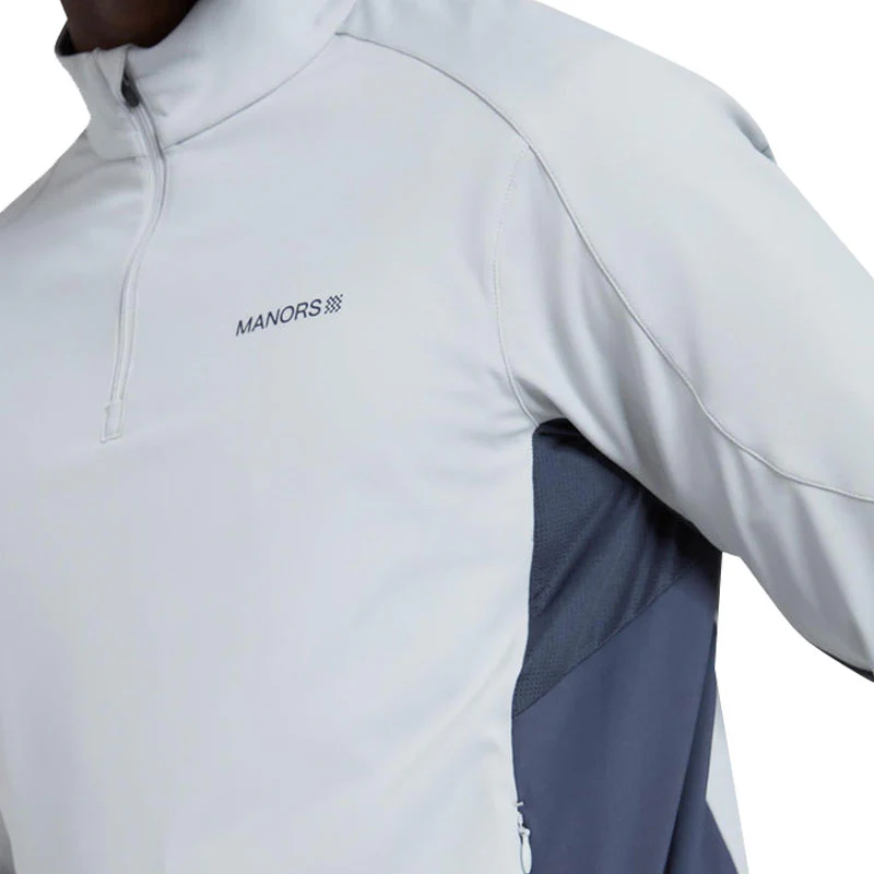 MANORS Frontier Men's Quarter Zip Polo (Light Blue) - Image 3