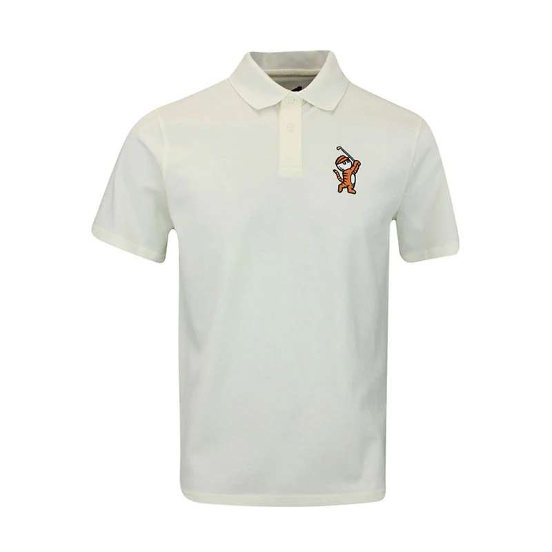 MALBON GOLF Tiger Buckets Men's Polo (Natural)