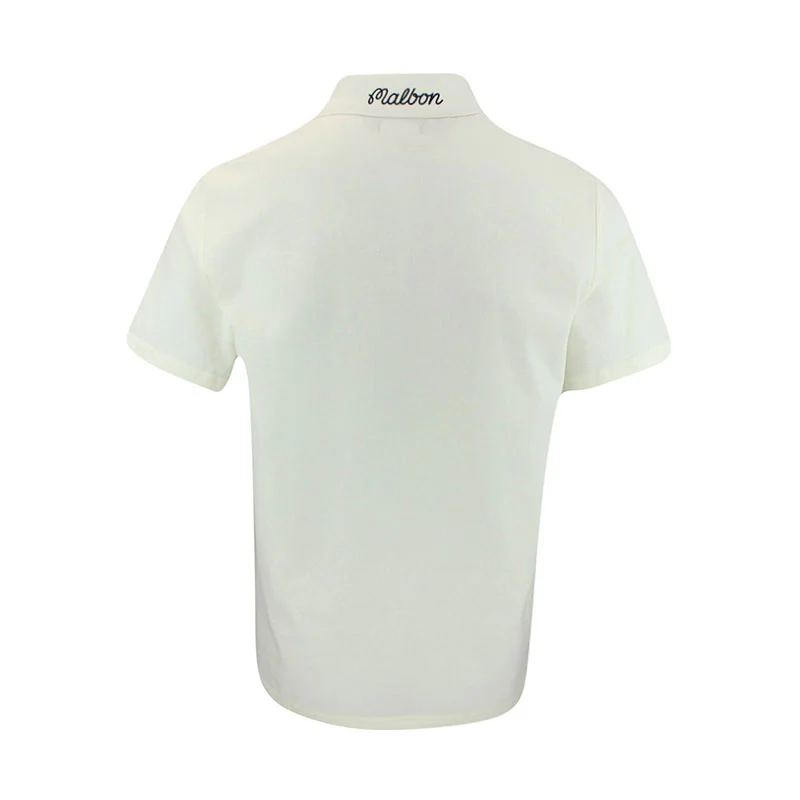 MALBON GOLF Tiger Buckets Men's Polo (Natural) - Image 2