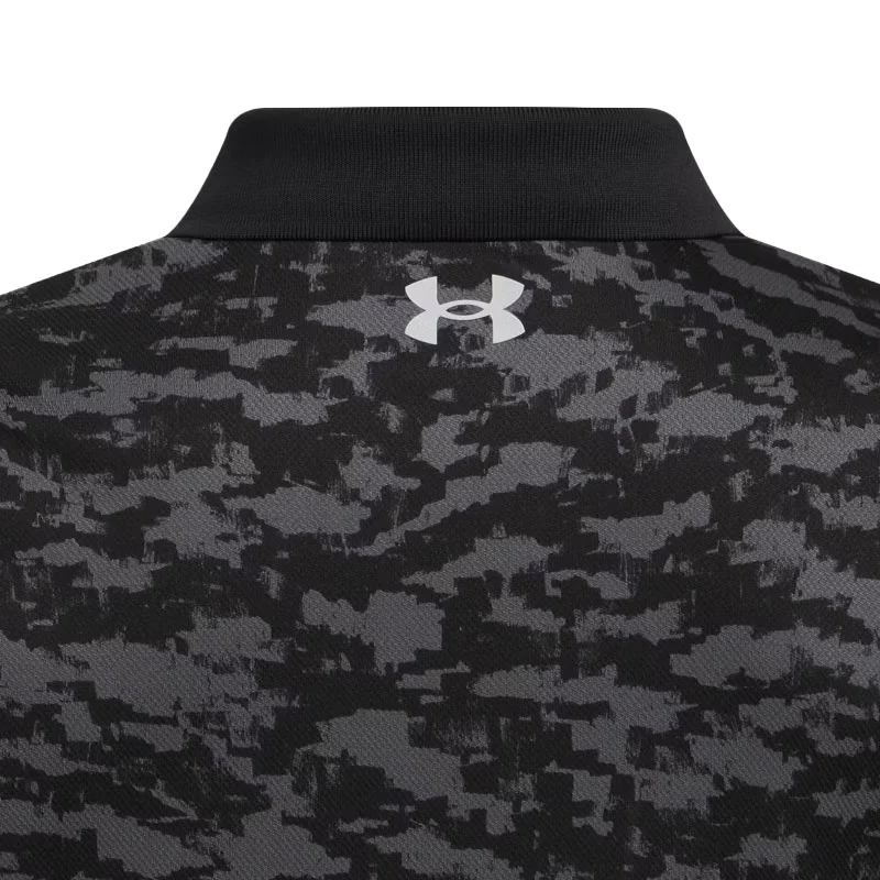 UNDER ARMOUR Matchplay Boy's Printed Polo (Black/Grey) - Image 4