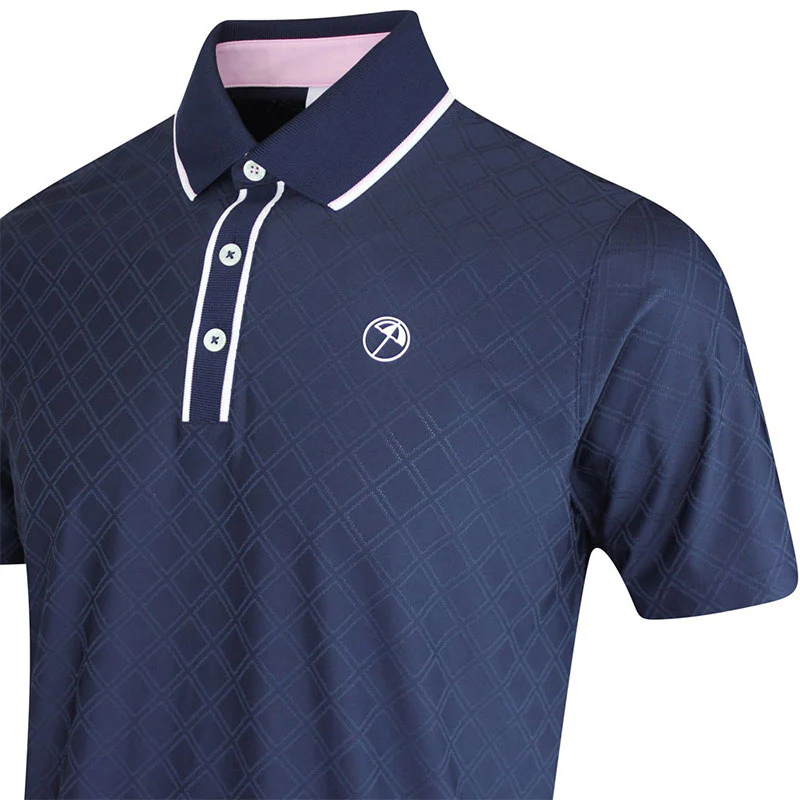 PUMA x Arnold Palmer Tipped Jaquard Men's Polo (Deep Navy) - Image 4