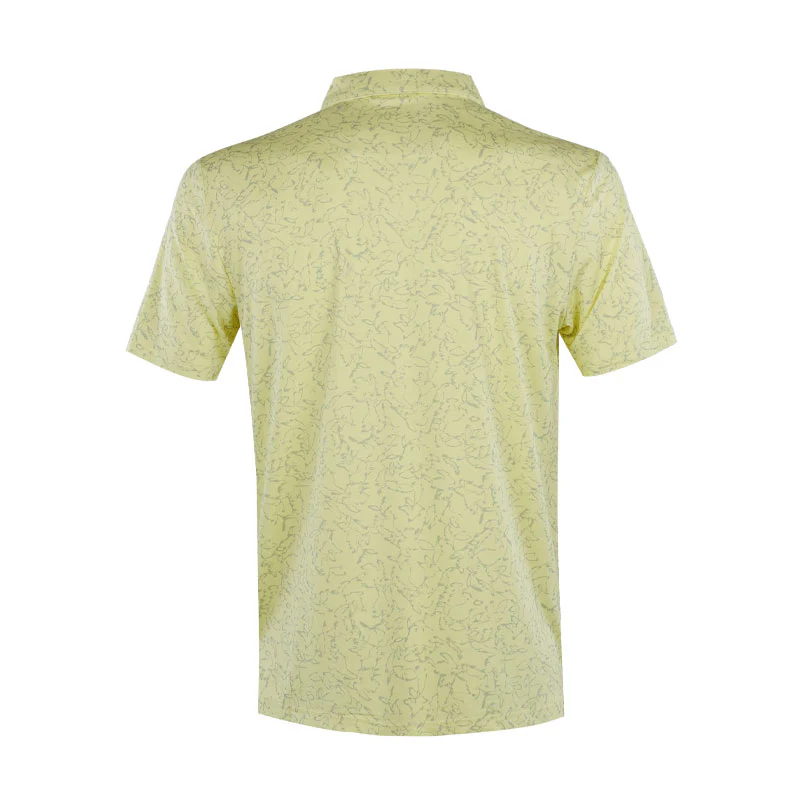 CALVIN KLEIN Abstract Watercolour Printed Men's Polo (Lemon) - Image 2