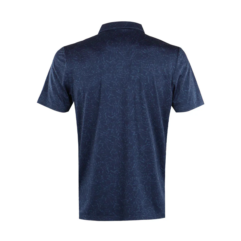 CALVIN KLEIN Abstract Watercolour Printed Men's Polo (Navy) - Image 2