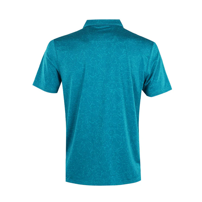 CALVIN KLEIN Abstract Watercolour Printed Men's Polo (Sea Green) - Image 2