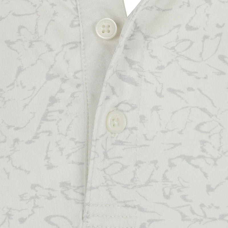 CALVIN KLEIN Abstract Watercolour Printed Men's Polo (Turtledove) - Image 3