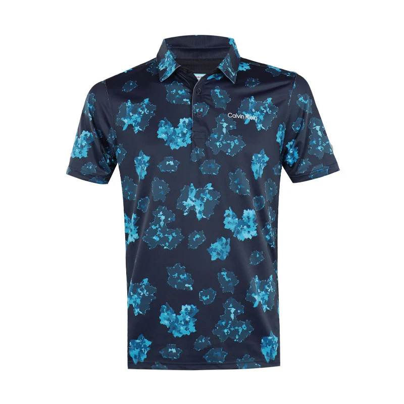 CALVIN KLEIN Cyber Floral Printed Men's Polo (Navy)