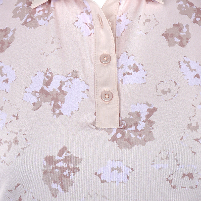 CALVIN KLEIN Harmony Printed Women's Polo (Shell Pink) - Image 3