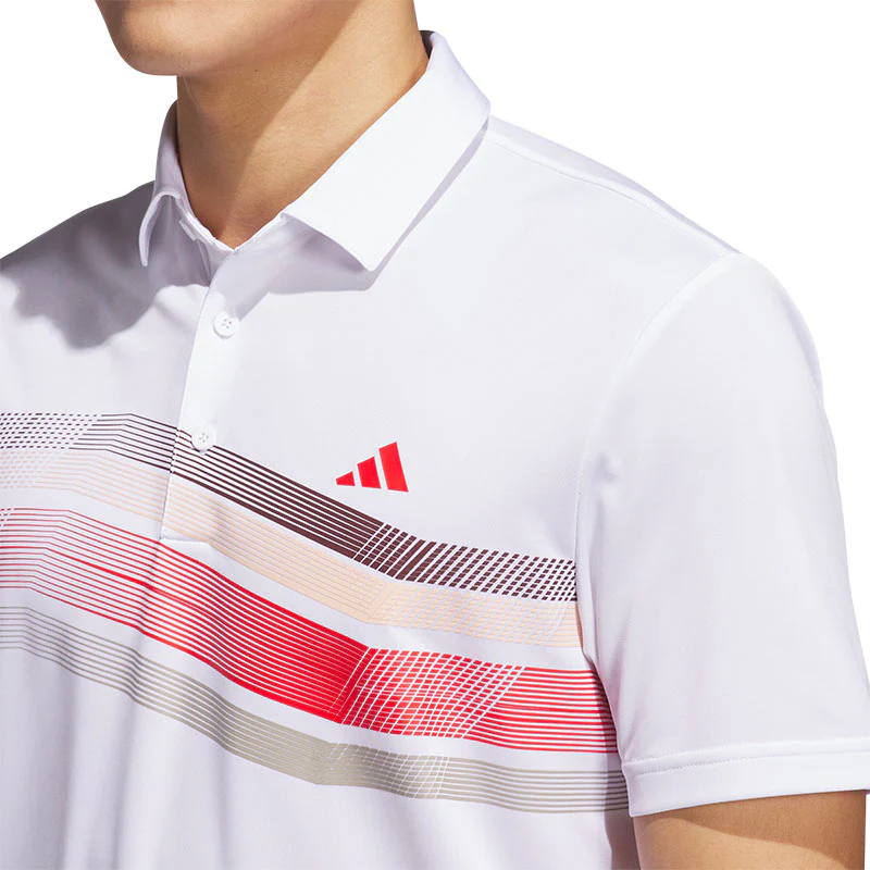 ADIDAS Core Chest Stripe Men's Polo (White) - Image 3