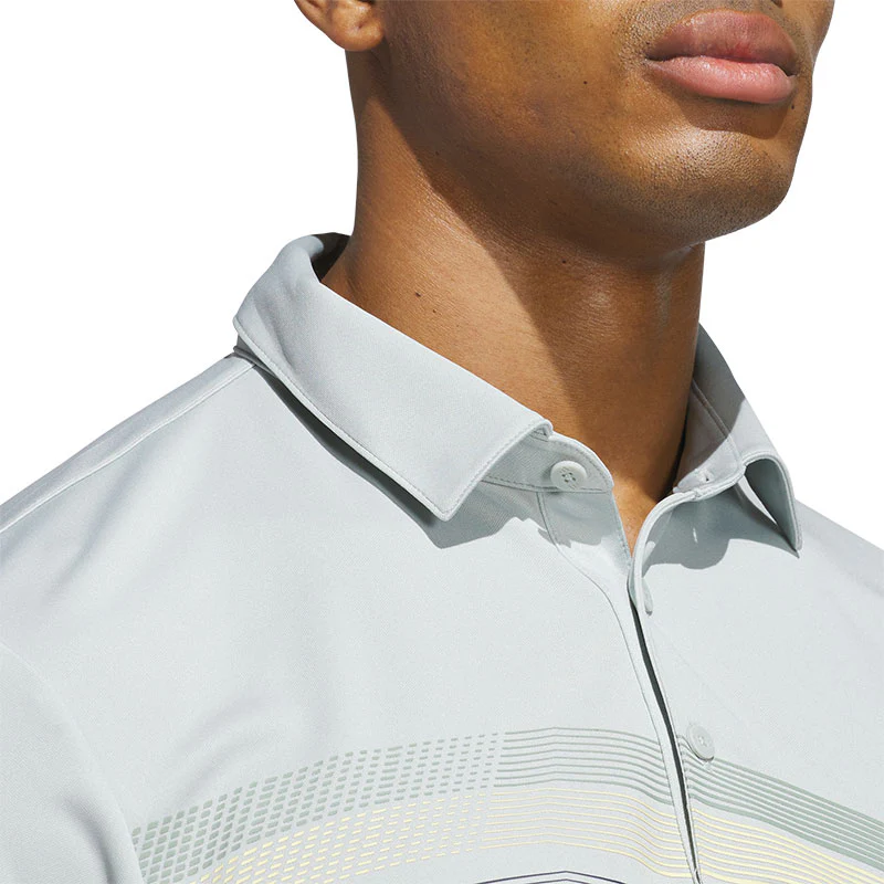 ADIDAS Core Chest Stripe Men's Polo (Silver) - Image 3