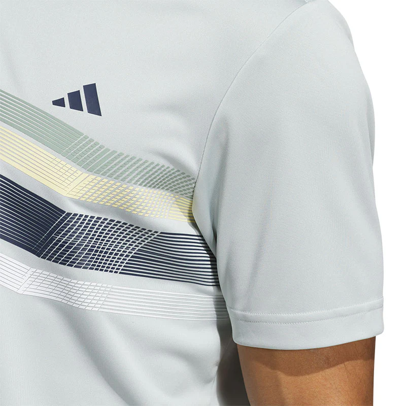 ADIDAS Core Chest Stripe Men's Polo (Silver) - Image 4