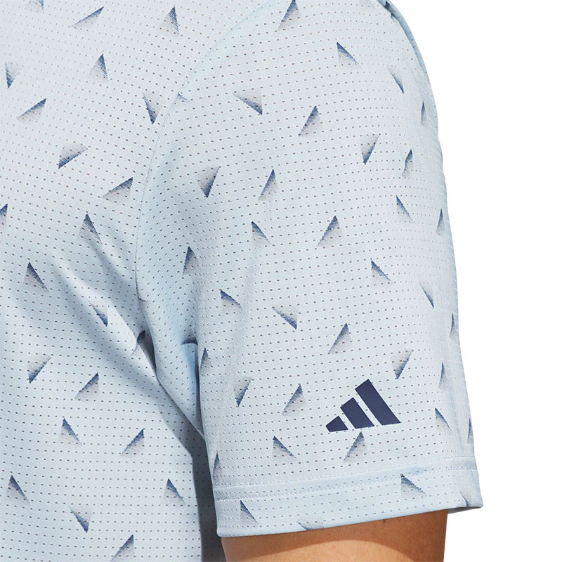 ADIDAS Ultimate365 Printed Mesh Men's Polo (Blue) - Image 4