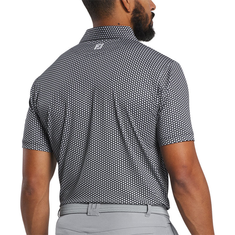 FOOTJOY Houndstooth Geo Lisle Men's Polo (Black) - Image 4