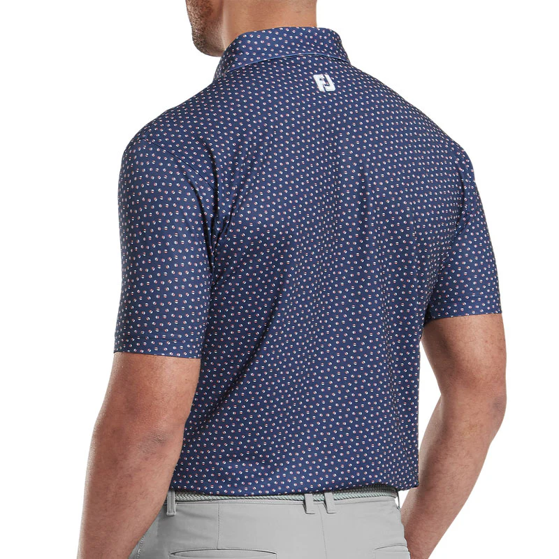 FOOTJOY Bounce Lisle Men's Polo (Blue) - Image 4