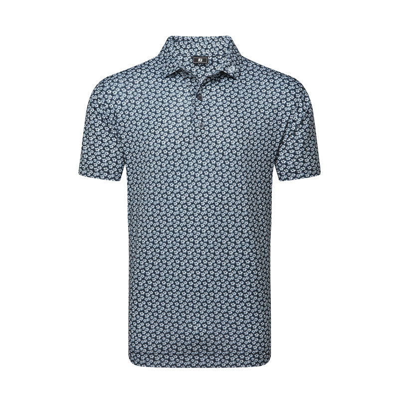 FOOTJOY Floral Sketch Lisle Men's Polo (Navy) - Image 2