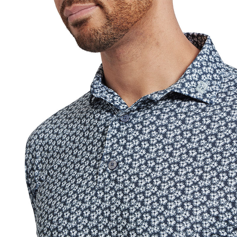 FOOTJOY Floral Sketch Lisle Men's Polo (Navy) - Image 3