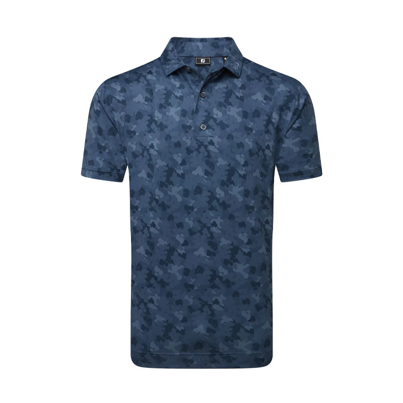 FOOTJOY Leaf Camo Lisle Men's Polo (Blue)