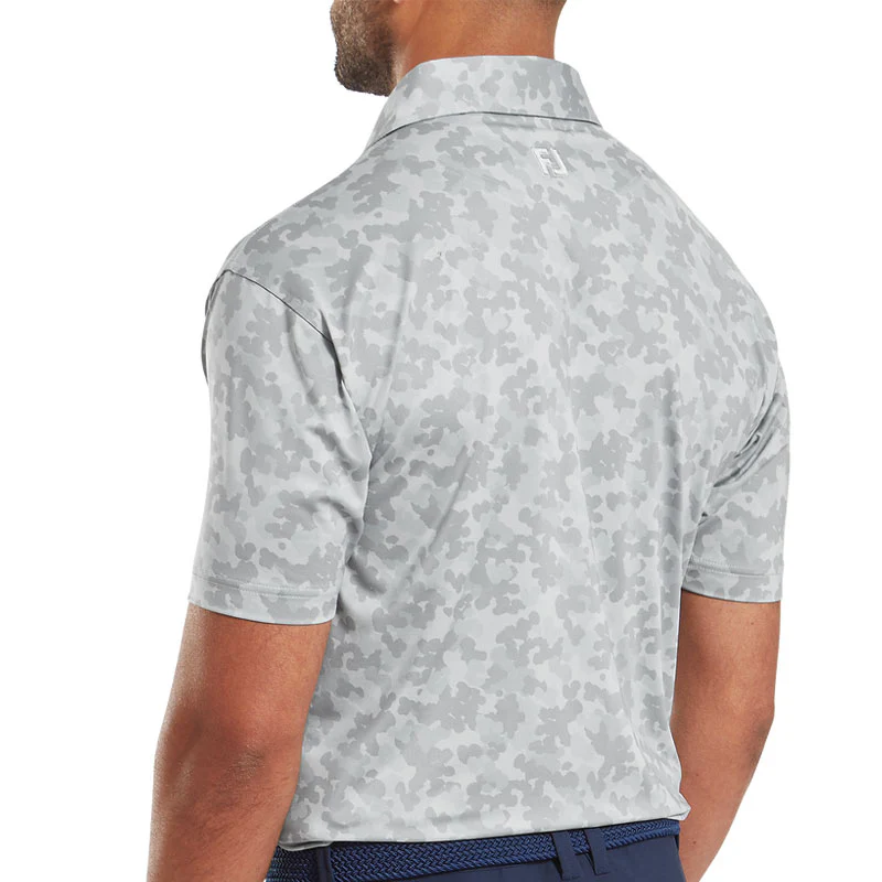 FOOTJOY Leaf Camo Lisle Men's Polo (Grey) - Image 4