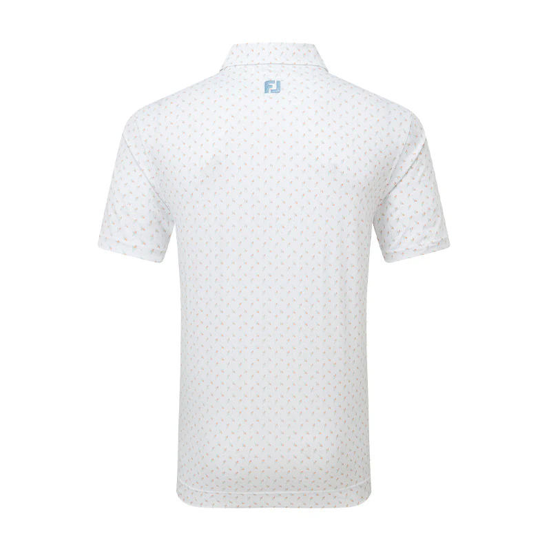 FOOTJOY Flower Bud Foulard Lisle Men's Polo (White) - Image 2