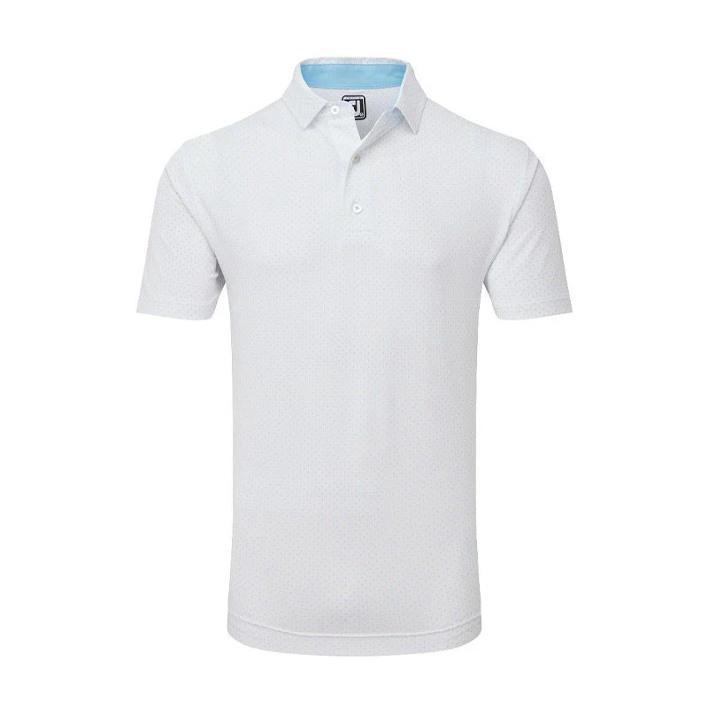 FOOTJOY Stretch Lisle Dot Print Men's Polo (White)