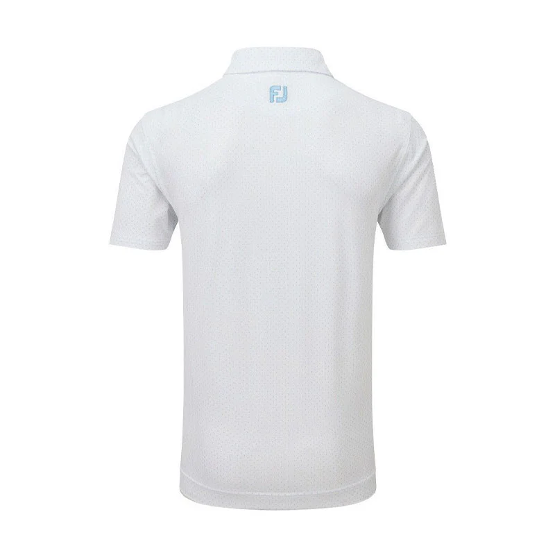 FOOTJOY Stretch Lisle Dot Print Men's Polo (White) - Image 2