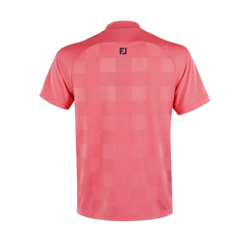 FOOTJOY Checkered Jacquard Men's Mock Shirt (Red) - Image 2